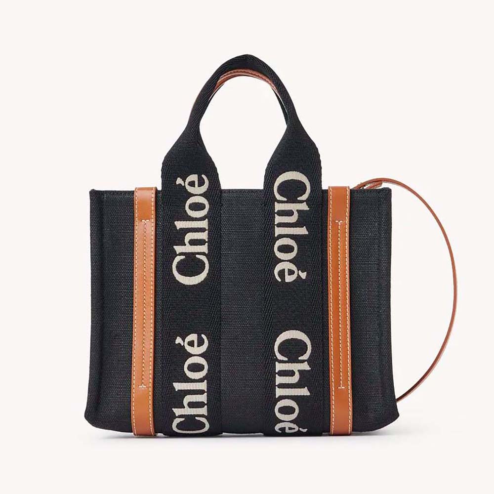 Chloe Women Small Woody Tote Bag-Black