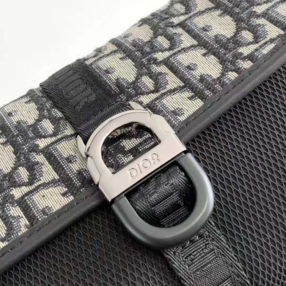 Dior Men 8 Mini Bag with Strap Beige and Black Dior Oblique Jacquard 9 Dior Men 8 Mini Bag with Strap Beige and Black Dior Oblique Jacquard - Image 9