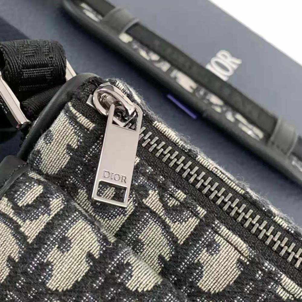 Dior Men 8 Mini Bag with Strap Beige and Black Dior Oblique Jacquard 8 Dior Men 8 Mini Bag with Strap Beige and Black Dior Oblique Jacquard - Image 8