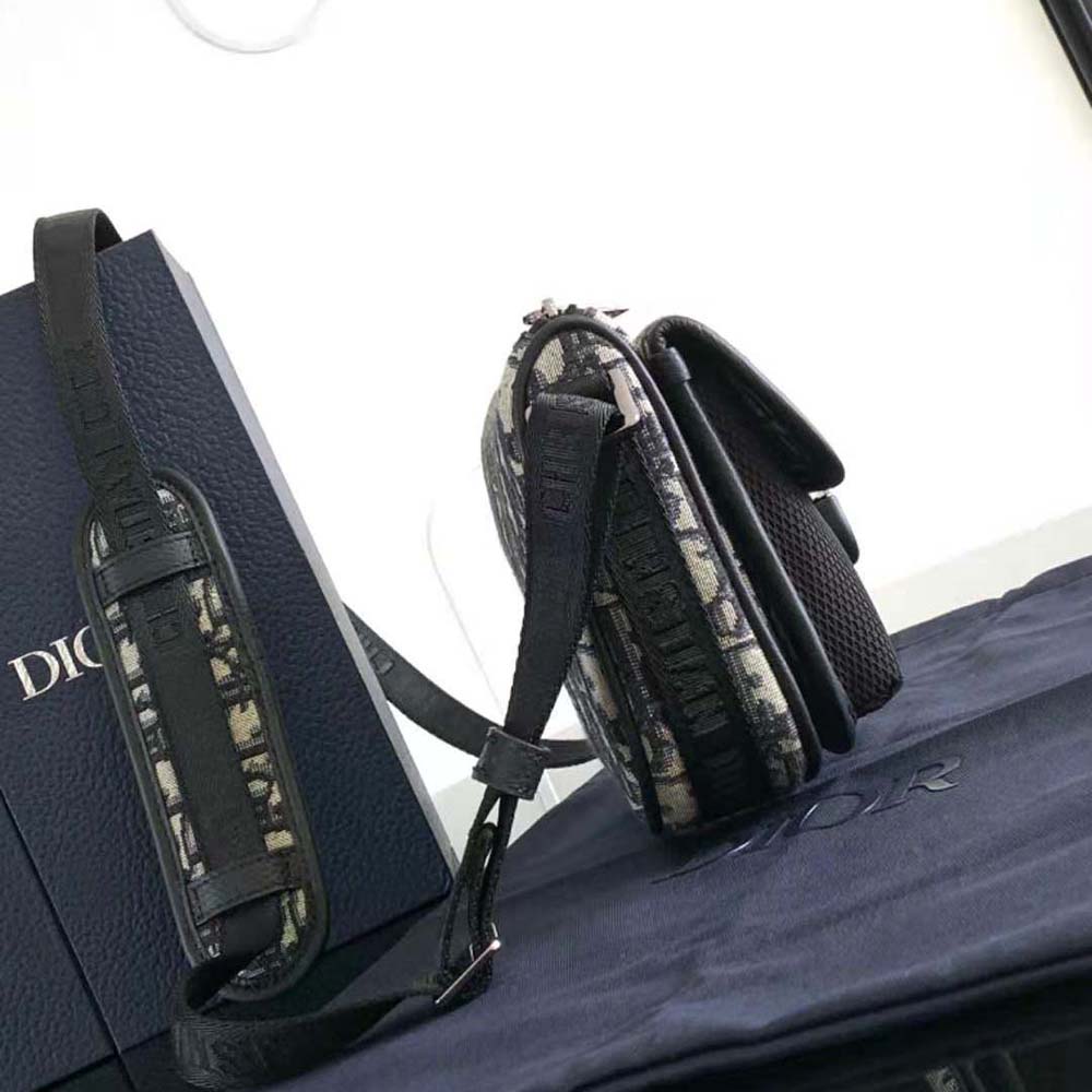 Dior Men 8 Mini Bag with Strap Beige and Black Dior Oblique Jacquard 6 Dior Men 8 Mini Bag with Strap Beige and Black Dior Oblique Jacquard - Image 6