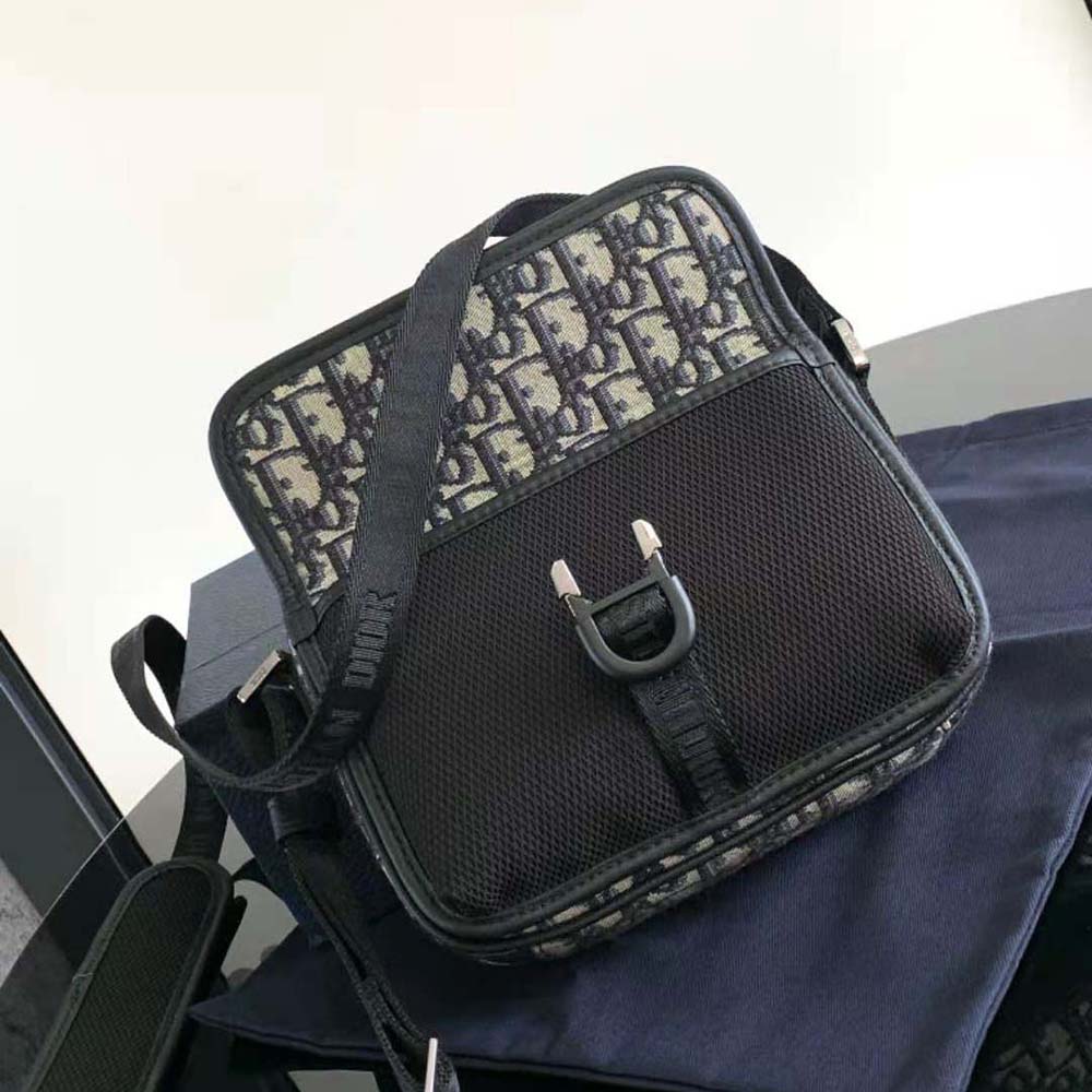 Dior Men 8 Mini Bag with Strap Beige and Black Dior Oblique Jacquard 4 Dior Men 8 Mini Bag with Strap Beige and Black Dior Oblique Jacquard - Image 4