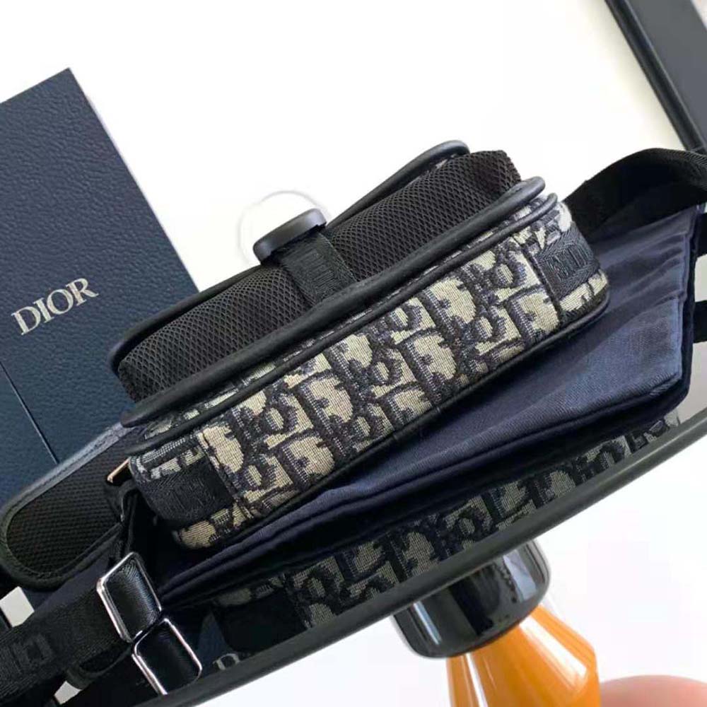 Dior Men 8 Mini Bag with Strap Beige and Black Dior Oblique Jacquard 5 Dior Men 8 Mini Bag with Strap Beige and Black Dior Oblique Jacquard - Image 5