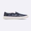 Dior Men B101 Slip-on Sneaker Navy Blue CD Diamond Canvas and Smooth Calfskin