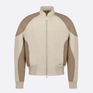 Dior Men Bomber Jacket Gray Cotton Canvas