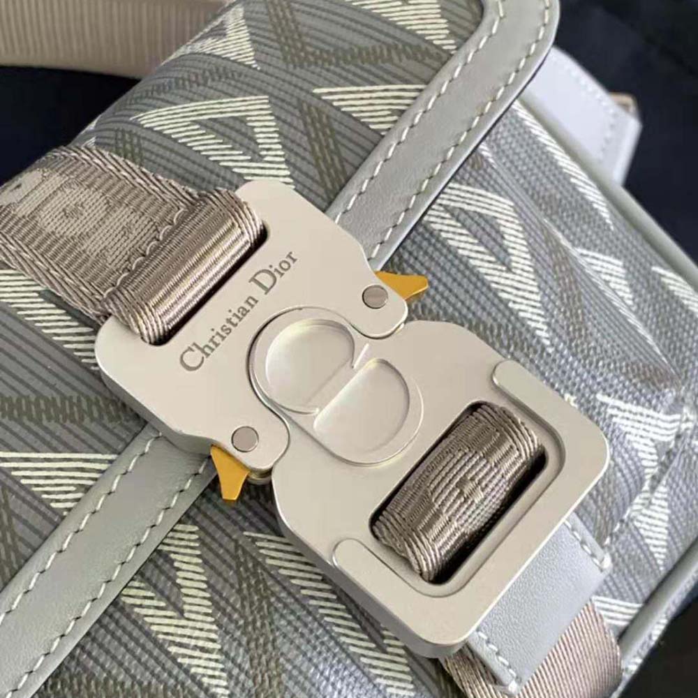 Dior Men Mini Dior Hit the Road Bag Dior Gray CD Diamond Canvas 7 Dior Men Mini Dior Hit the Road Bag Dior Gray CD Diamond Canvas - Image 7