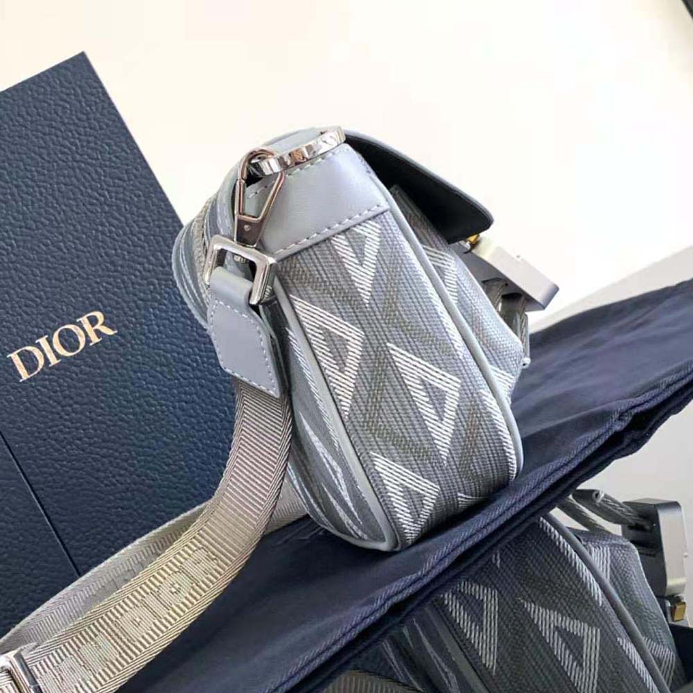 Dior Men Mini Dior Hit the Road Bag Dior Gray CD Diamond Canvas 4 Dior Men Mini Dior Hit the Road Bag Dior Gray CD Diamond Canvas - Image 4