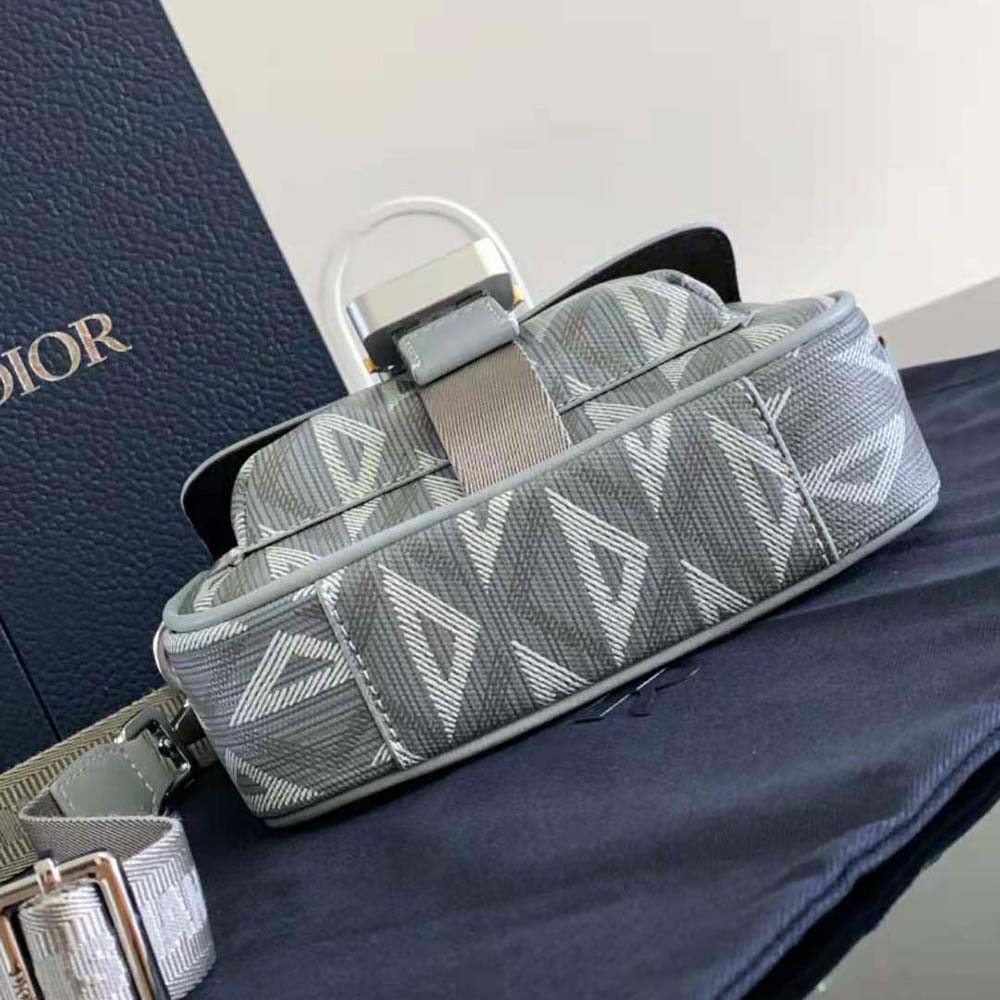 Dior Men Mini Dior Hit the Road Bag Dior Gray CD Diamond Canvas 5 Dior Men Mini Dior Hit the Road Bag Dior Gray CD Diamond Canvas - Image 5
