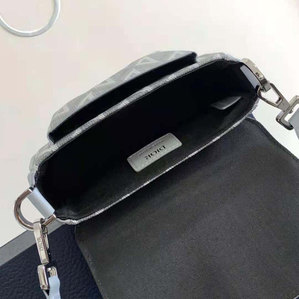 Dior Men Mini Dior Hit the Road Bag Dior Gray CD Diamond Canvas 9 Dior Men Mini Dior Hit the Road Bag Dior Gray CD Diamond Canvas - Image 9