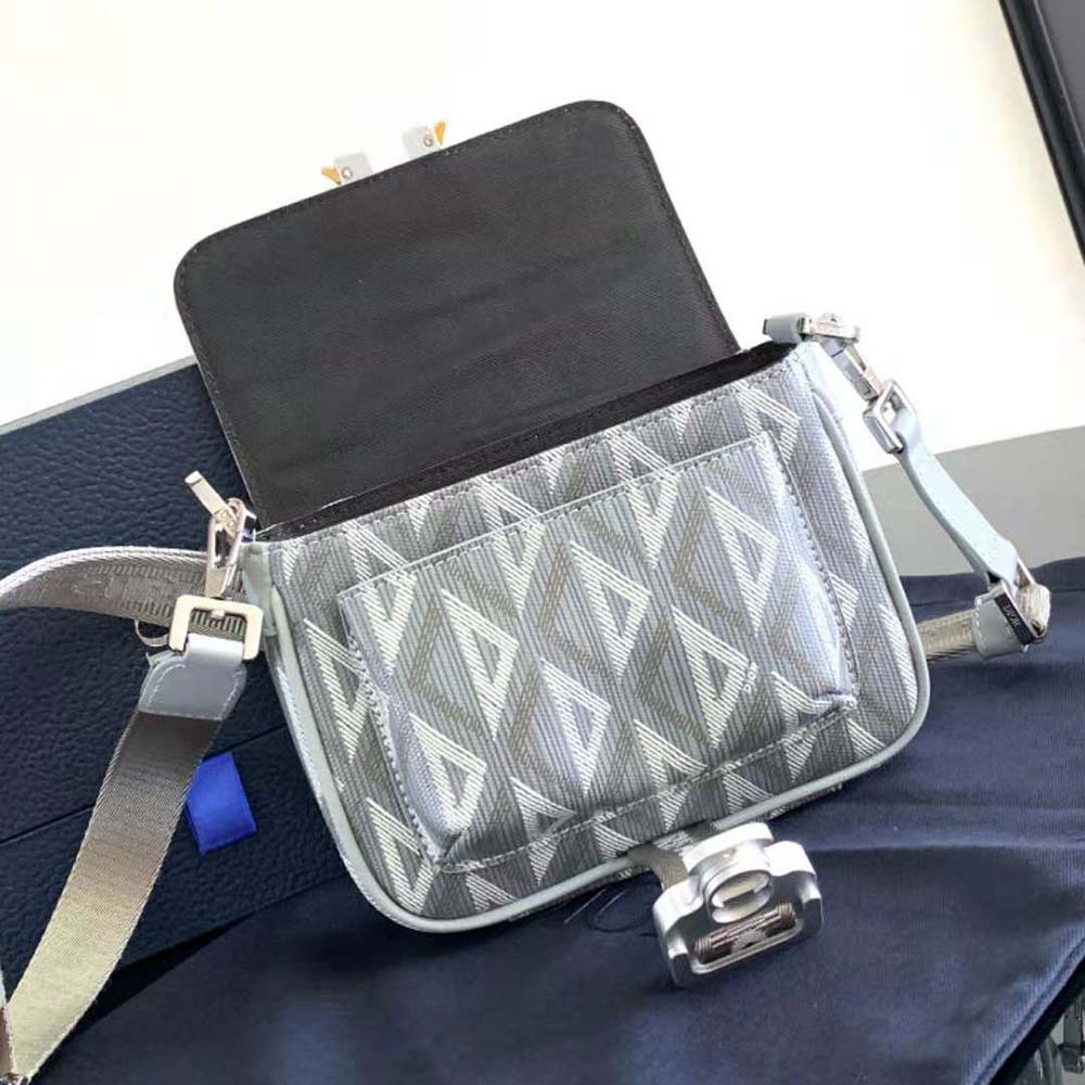 Dior Men Mini Dior Hit the Road Bag Dior Gray CD Diamond Canvas 6 Dior Men Mini Dior Hit the Road Bag Dior Gray CD Diamond Canvas - Image 6