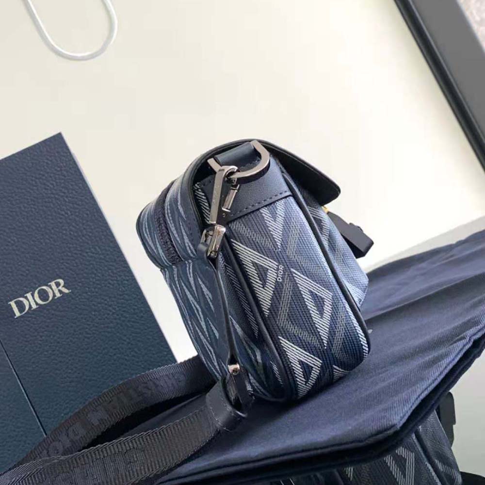 Dior Men Mini Dior Hit the Road Bag Navy Blue CD Diamond Canvas 4 Dior Men Mini Dior Hit the Road Bag Navy Blue CD Diamond Canvas - Image 4