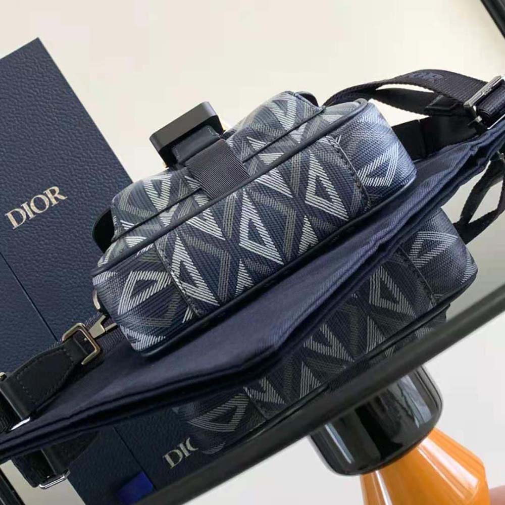 Dior Men Mini Dior Hit the Road Bag Navy Blue CD Diamond Canvas 6 Dior Men Mini Dior Hit the Road Bag Navy Blue CD Diamond Canvas - Image 6