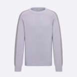 Dior Men Sweater with Dior Oblique Inserts Gray Cotton Jersey