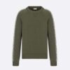 Dior Men Sweater with Dior Oblique Inserts Khaki Cotton Jersey