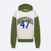 Dior Men Tears Oversized Hooded Sweatshirt White and Green Cotton Fleece