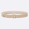 Dior Women 30 Montaigne Belt Aesthetic Beige Smooth Calfskin and White Glass Pearls 25 MM