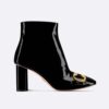 Dior Women C'est Dior Heeled Ankle Boot Black Patent Calfskin