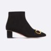 Dior Women C'est Dior Heeled Ankle Boot Black Suede Calfskin