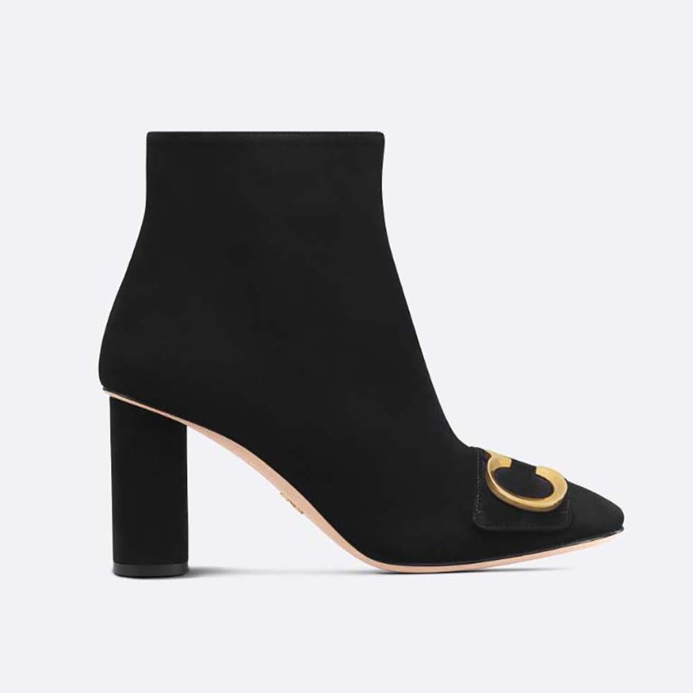 Dior Women C'est Dior Heeled Ankle Boot Suede CalfskinBlack