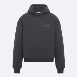 Dior Men Christian Dior Couture Hooded Sweatshirt Black Cotton