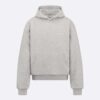 Dior Women Christian Dior Couture Hooded Sweatshirt Gray Cotton Fleece with Dévoré Effect