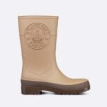 Dior Women Diorunion Rain Boot Beige and Brown Two-Tone Rubber with Dior Union Motif