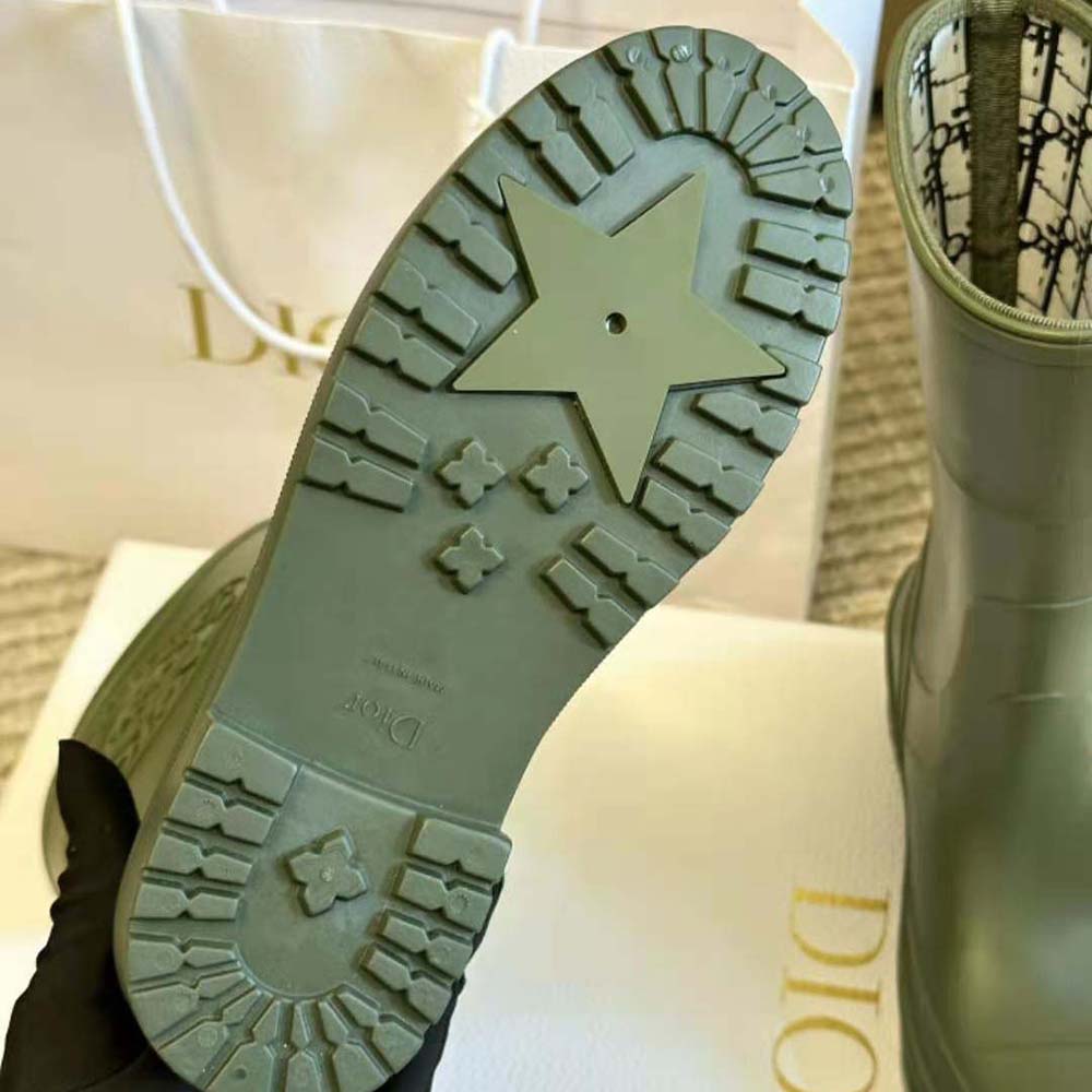 Diorunion Rain Boot Beige and Brown Two-Tone Rubber with Dior Union Motif