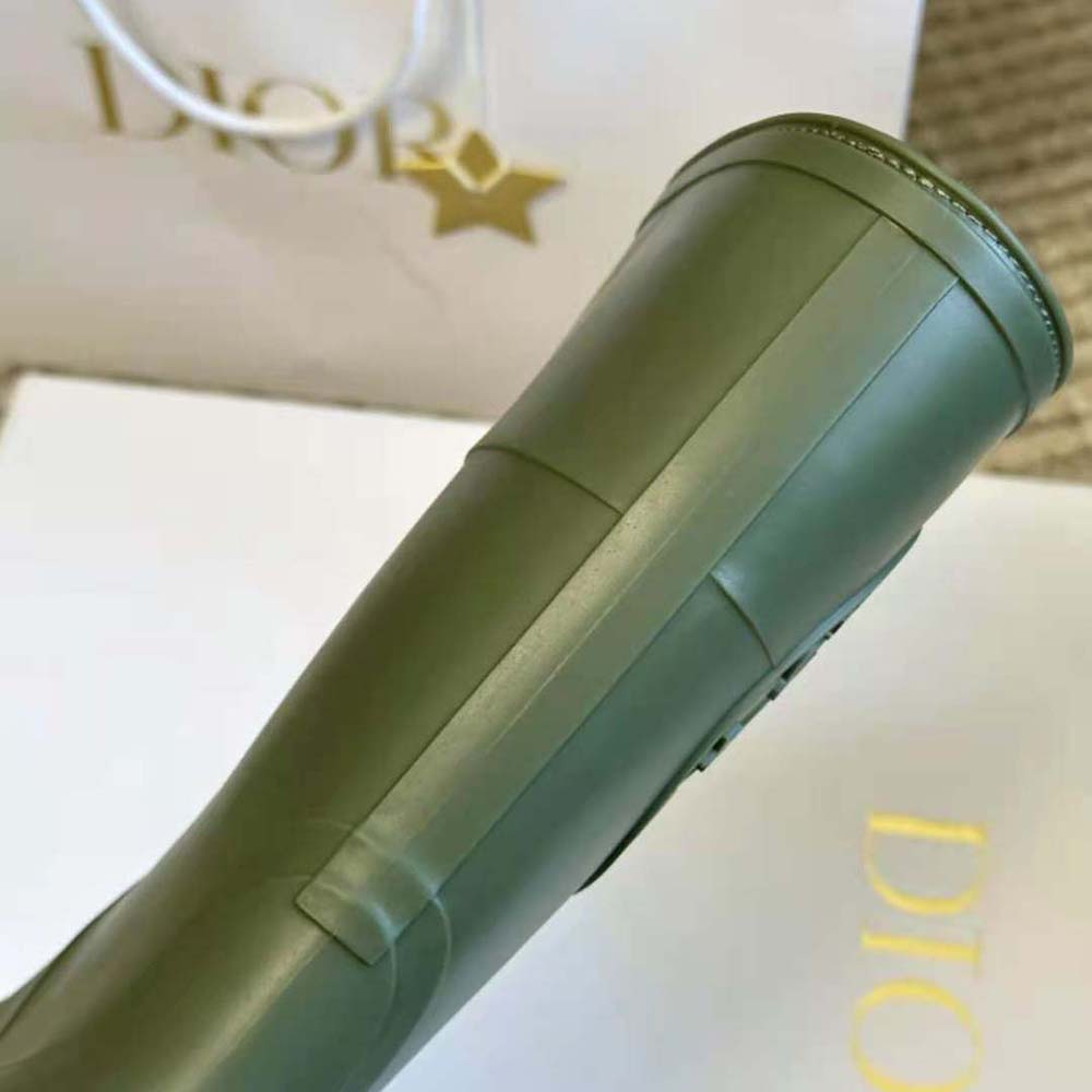 Diorunion Rain Boot Khaki Rubber with Dior Union Motif