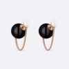 Dior Women Tribales Earrings Bronze-Finish Metal with White and Black Resin Pearls