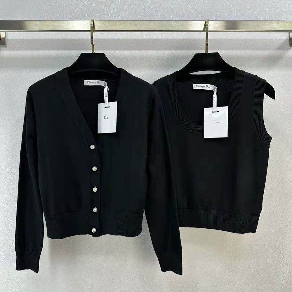 Dior Women Twin-set Black Cashmere Knit 2 Dior Women Twin-set Black Cashmere Knit - Image 2