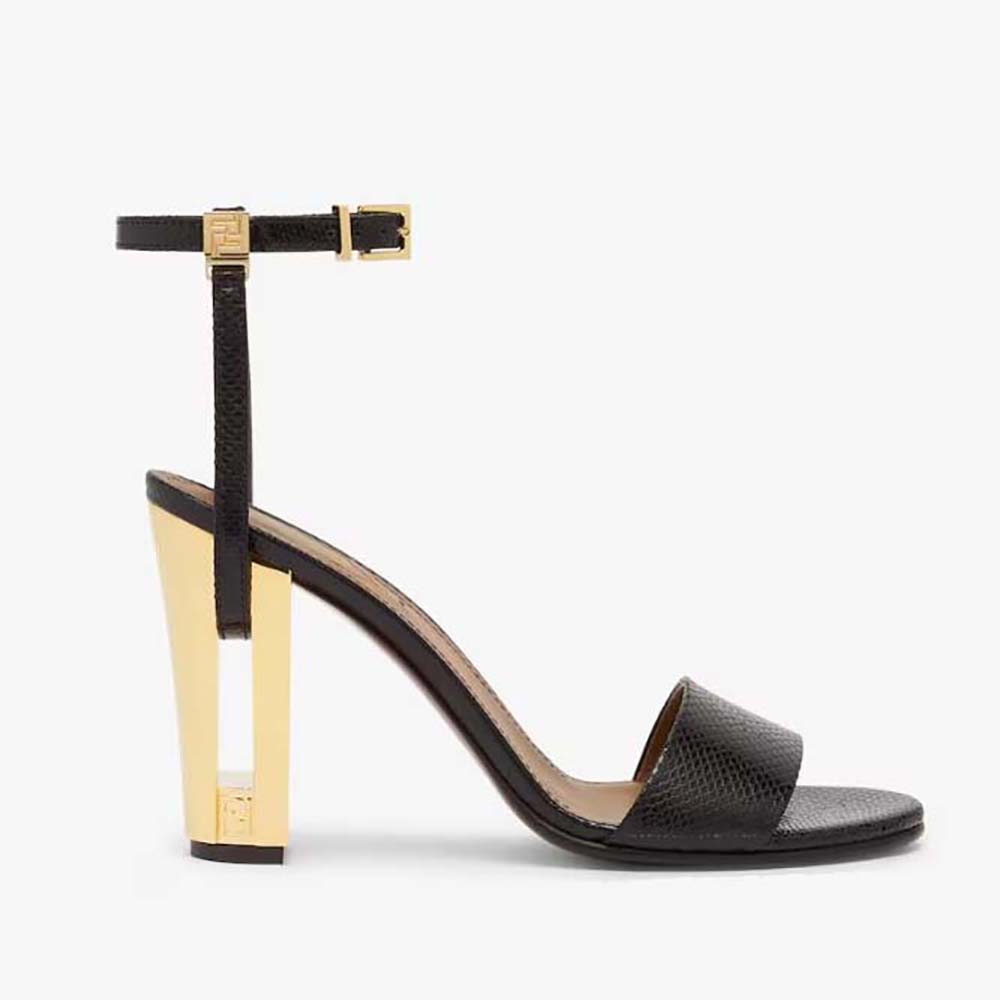 FENDI HIGH SANDAL 10 CM IN SAGE GREEN CALFSKIN
