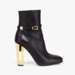 Fendi Women Delfina Black Leather High-heeled Ankle Boots
