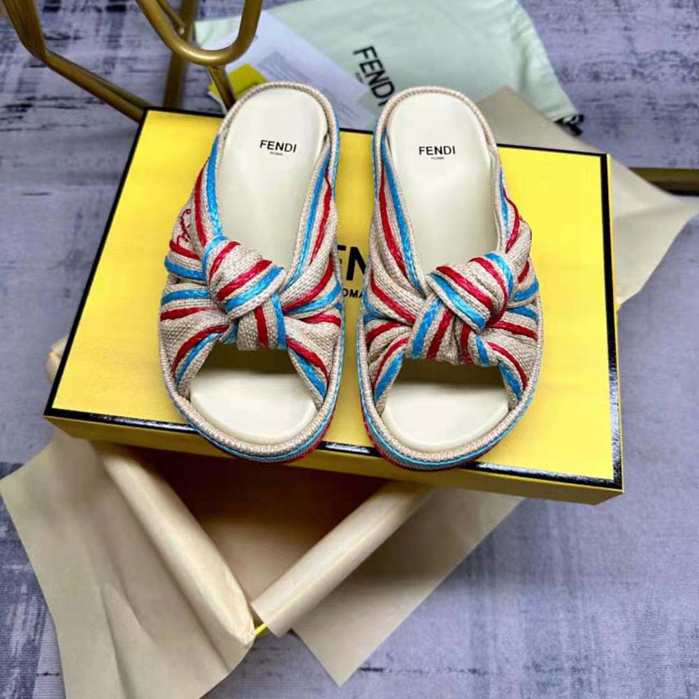 Fashion fendi multicolor slides