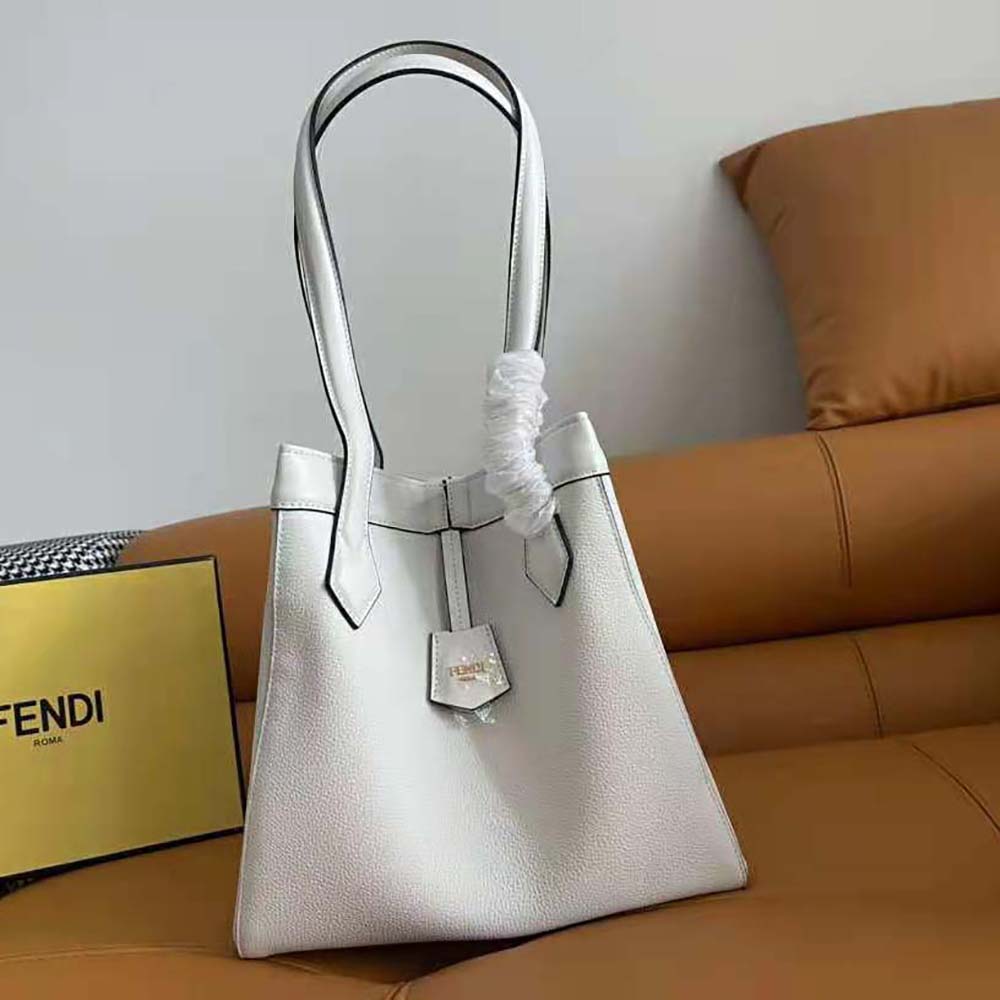 Fendi Women Origami Medium White Leather Bag That Can be Transformed 2 Fendi Women Origami Medium White Leather Bag That Can be Transformed - Image 2