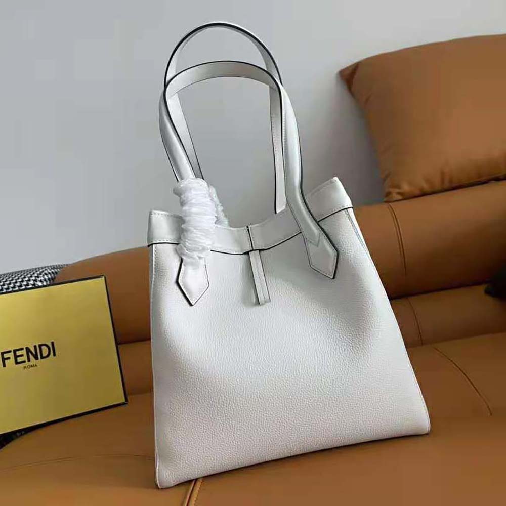 Fendi Women Origami Medium White Leather Bag That Can be Transformed 3 Fendi Women Origami Medium White Leather Bag That Can be Transformed - Image 3