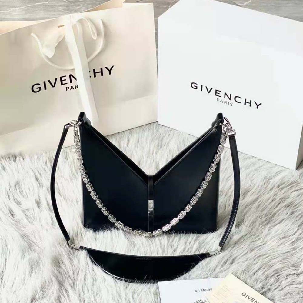 Givenchy Women Small Cut Out Bag in Box Leather with Chain-Black 2 Givenchy Women Small Cut Out Bag in Box Leather with Chain-Black - Image 2