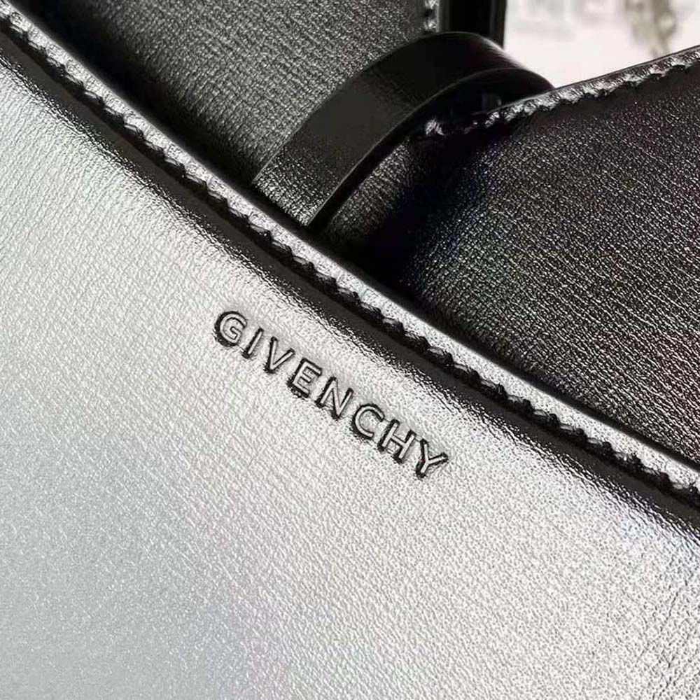Givenchy Women Small Cut Out Bag in Box Leather with Chain-Black 9 Givenchy Women Small Cut Out Bag in Box Leather with Chain-Black - Image 9