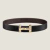 Hermes Men Guizz H2o Belt Buckle & Reversible Leather Strap 38 mm