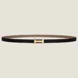 Hermes Women Focus Belt Buckle & Reversible Leather Strap 13 mm-Gold/Black