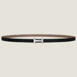 Hermes Women Focus Belt Buckle & Reversible Leather Strap 13 mm-Silver/Black