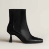 Hermes Women Gill 75 Ankle Boot-Black