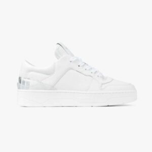 Jimmy Choo Women Florent/F White and Peacock Mix Leather Trainers