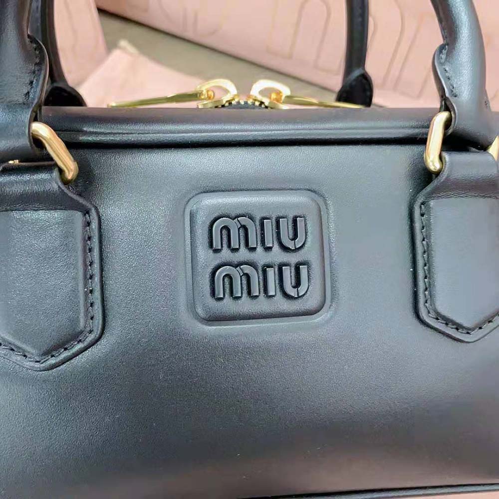 Miu Miu Women Arcadie Leather Bag-Black 9 Miu Miu Women Arcadie Leather Bag-Black - Image 9