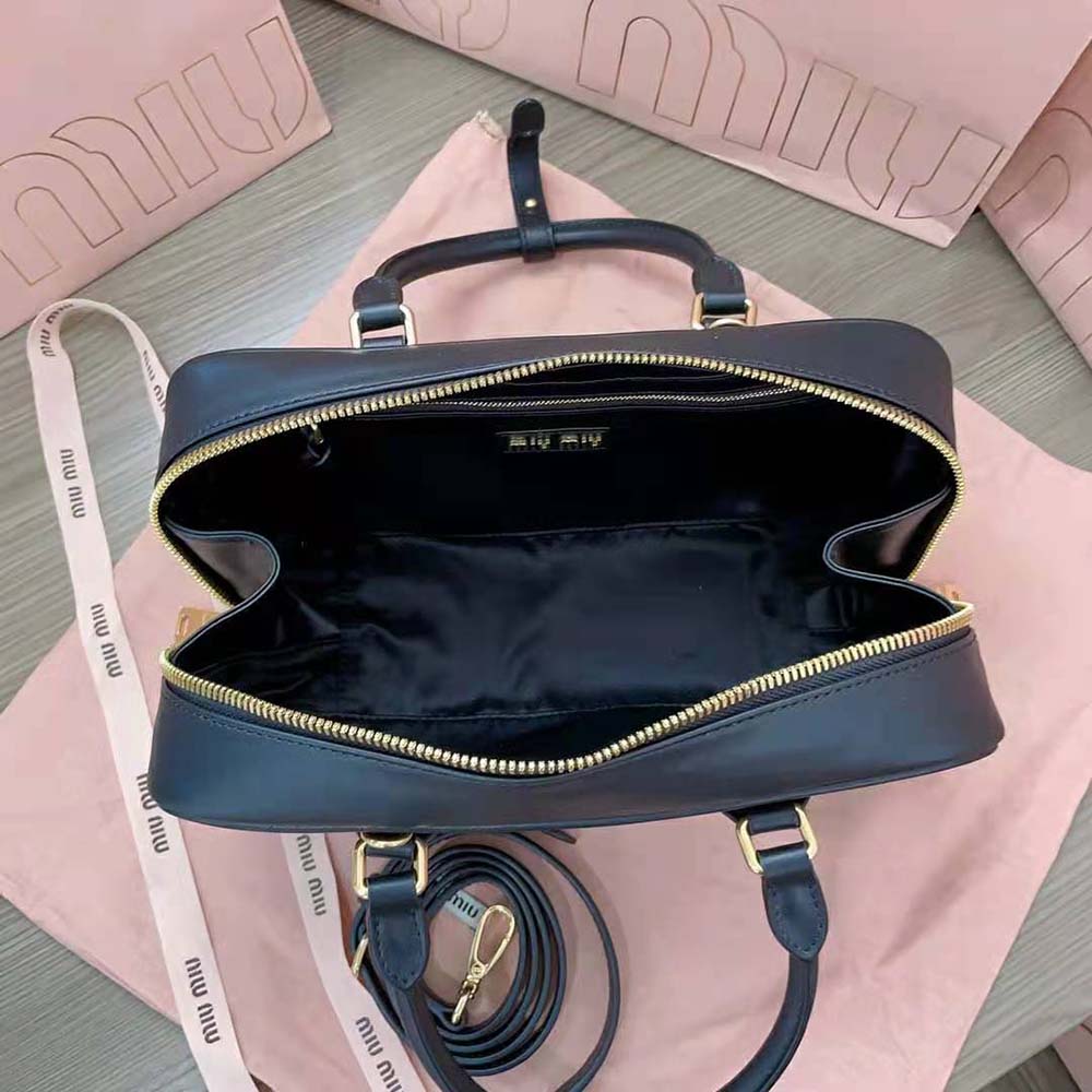 Miu Miu Women Arcadie Leather Bag-Black 8 Miu Miu Women Arcadie Leather Bag-Black - Image 8