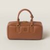 Miu Miu Women Arcadie Leather Bag-Brown