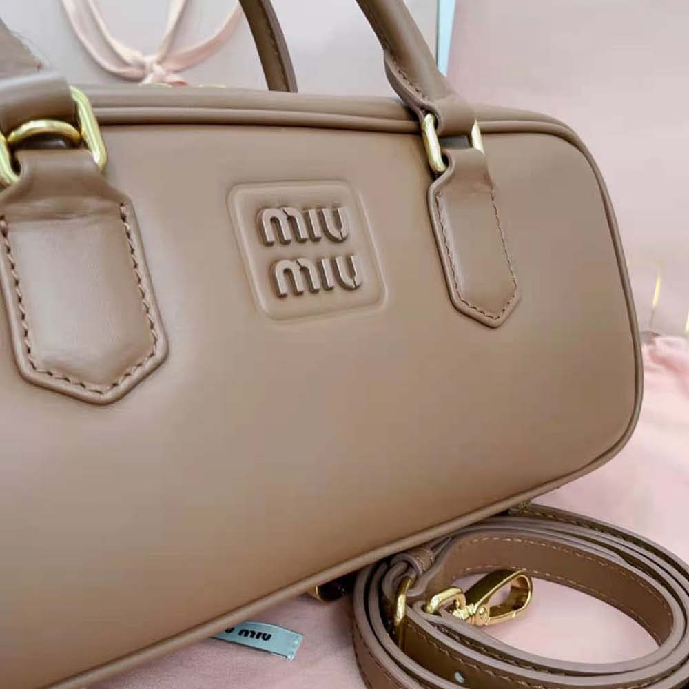 Miu Miu Women Arcadie Leather Bag-Brown 7 Miu Miu Women Arcadie Leather Bag-Brown - Image 7