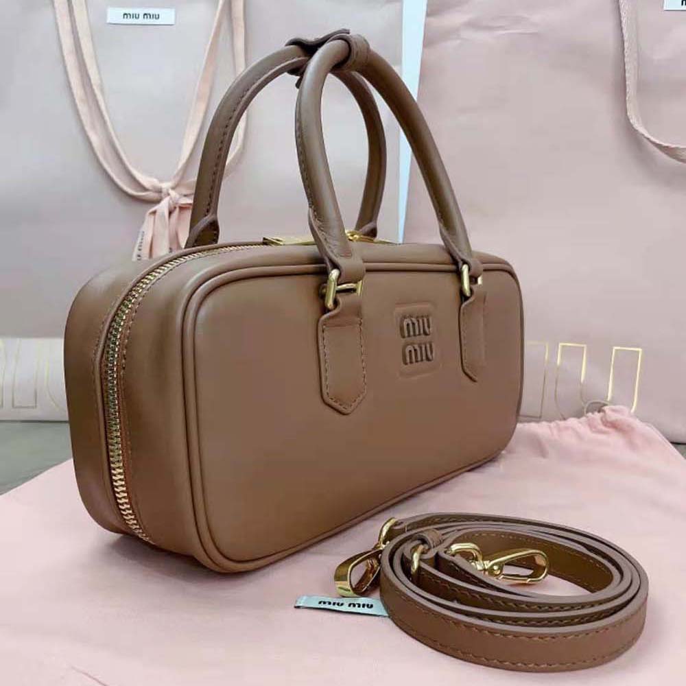 Miu Miu Women Arcadie Leather Bag-Brown 4 Miu Miu Women Arcadie Leather Bag-Brown - Image 4