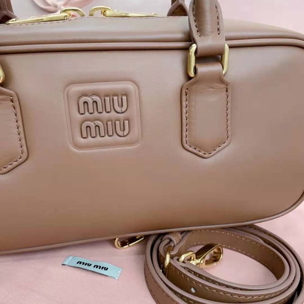 Miu Miu Women Arcadie Leather Bag-Brown 8 Miu Miu Women Arcadie Leather Bag-Brown - Image 8