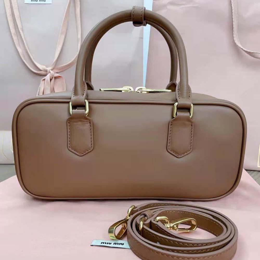 Miu Miu Women Arcadie Leather Bag-Brown 3 Miu Miu Women Arcadie Leather Bag-Brown - Image 3