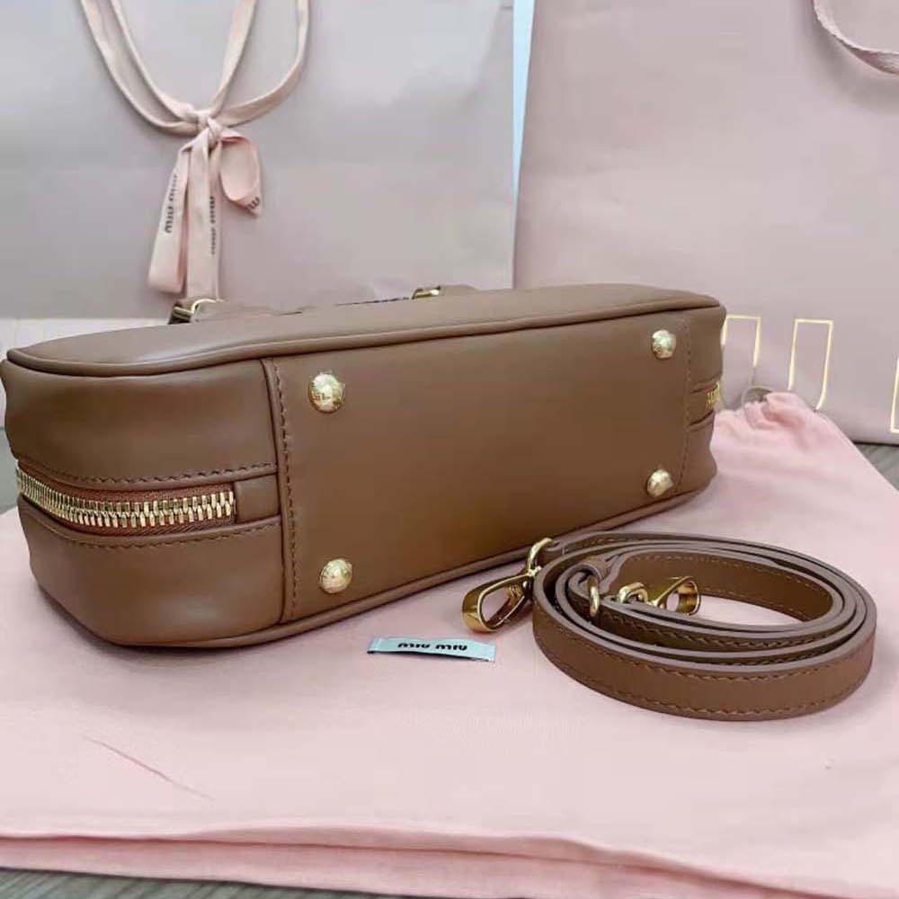Miu Miu Women Arcadie Leather Bag-Brown 5 Miu Miu Women Arcadie Leather Bag-Brown - Image 5
