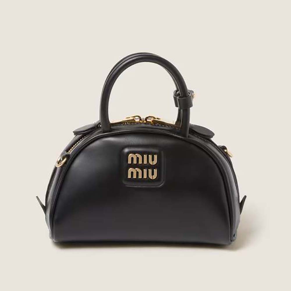 Miu Miu Women Mini Leather Top-handle Bag-Black